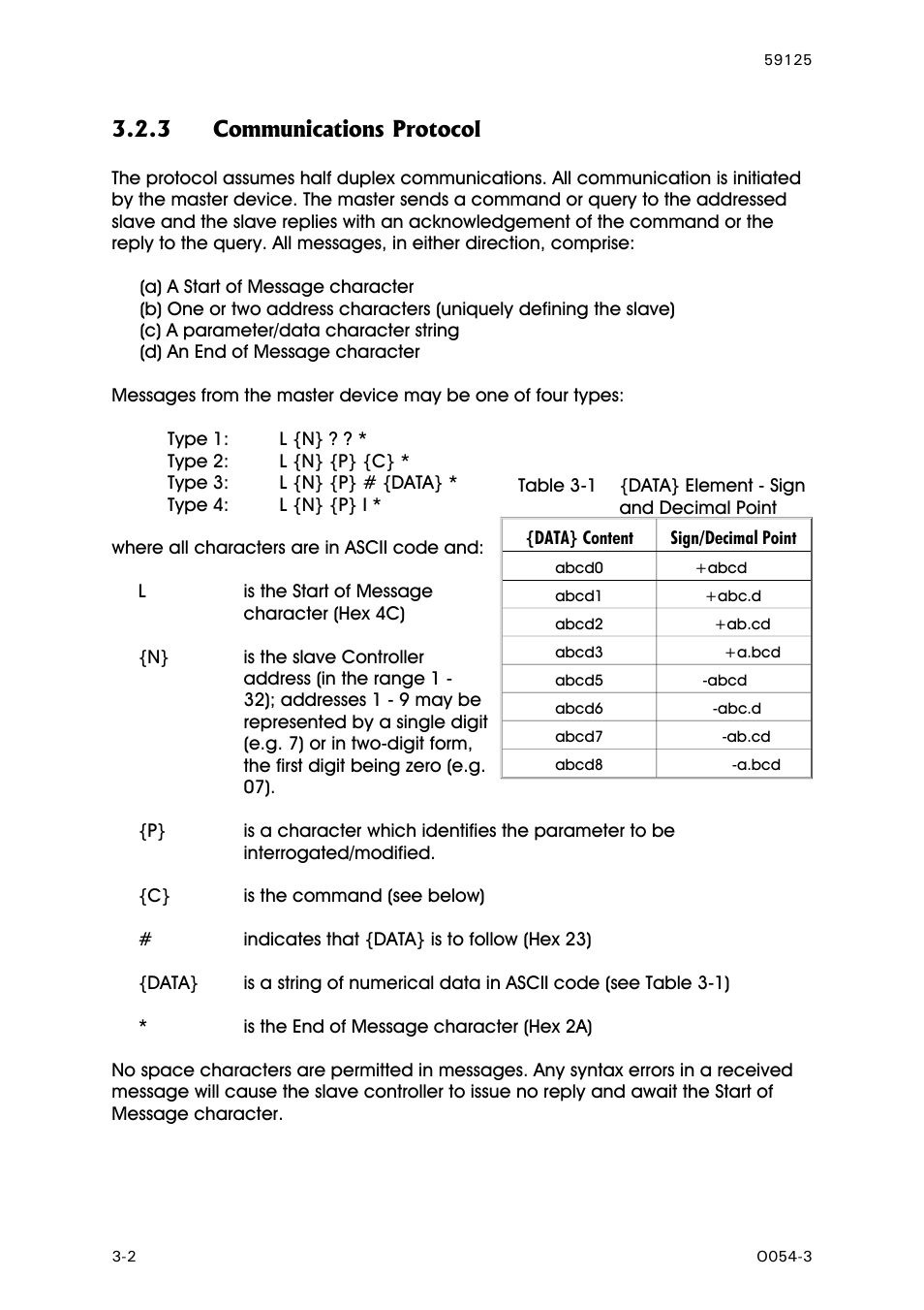 Communications protocol, 3 communications protocol | West Control Solutions N8100 User Manual | Page 28 / 79