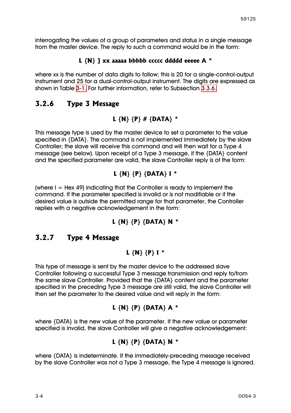 Type 3 message, Type 4 message | West Control Solutions N8100 User Manual | Page 30 / 79