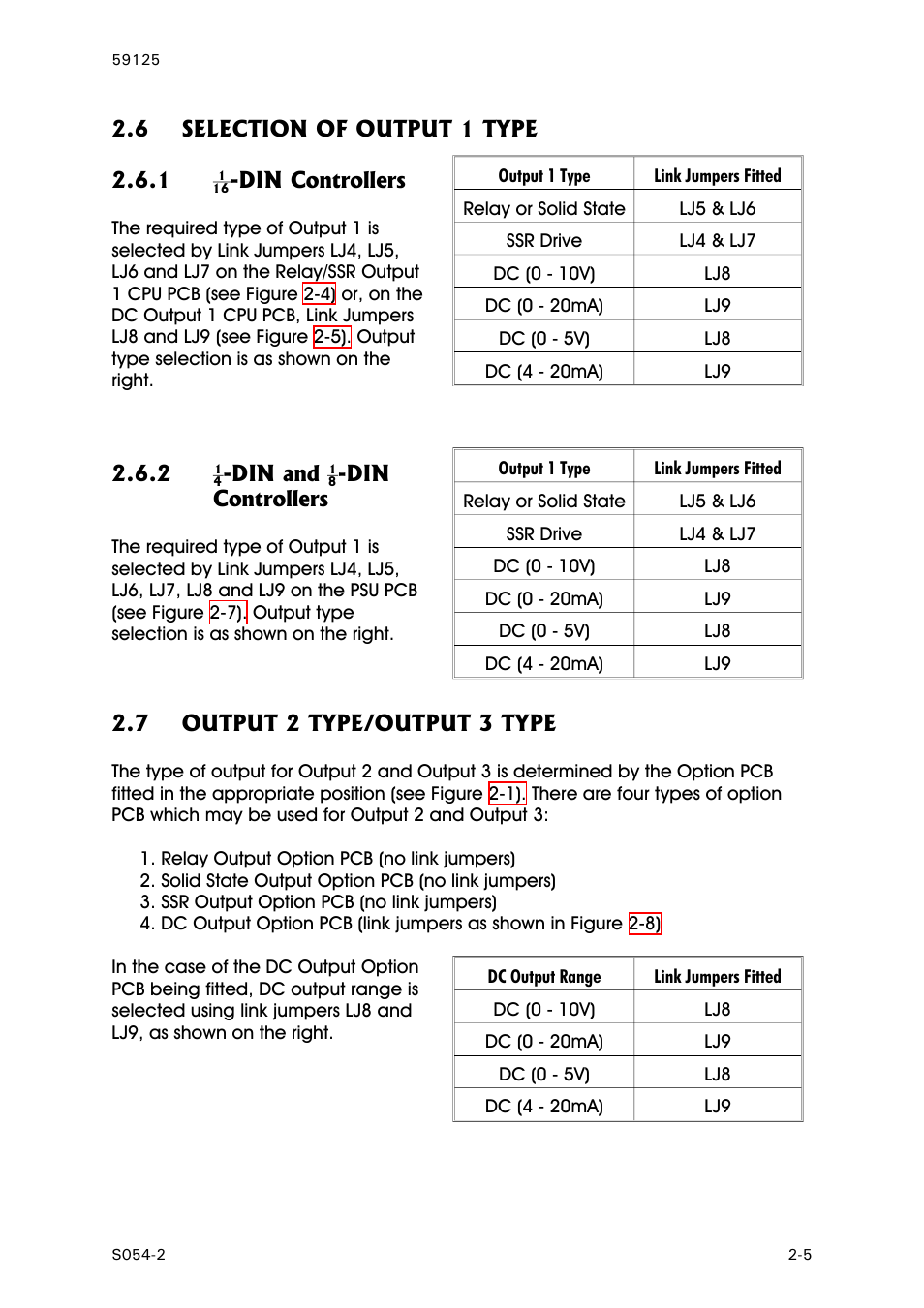 Selection of output 1 type, 1/16-din controllers, 1/4-din and 1/8-din controllers | Output 2 type/output 3 type | West Control Solutions N8100 User Manual | Page 53 / 79