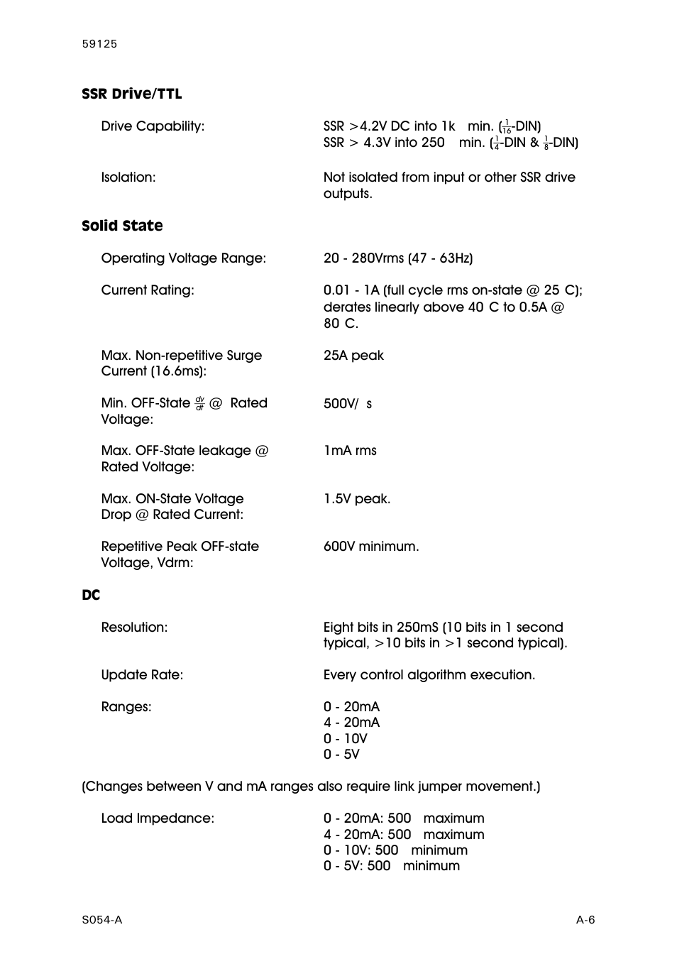 Ssr drive/ttl, Solid state | West Control Solutions N8100 User Manual | Page 71 / 79