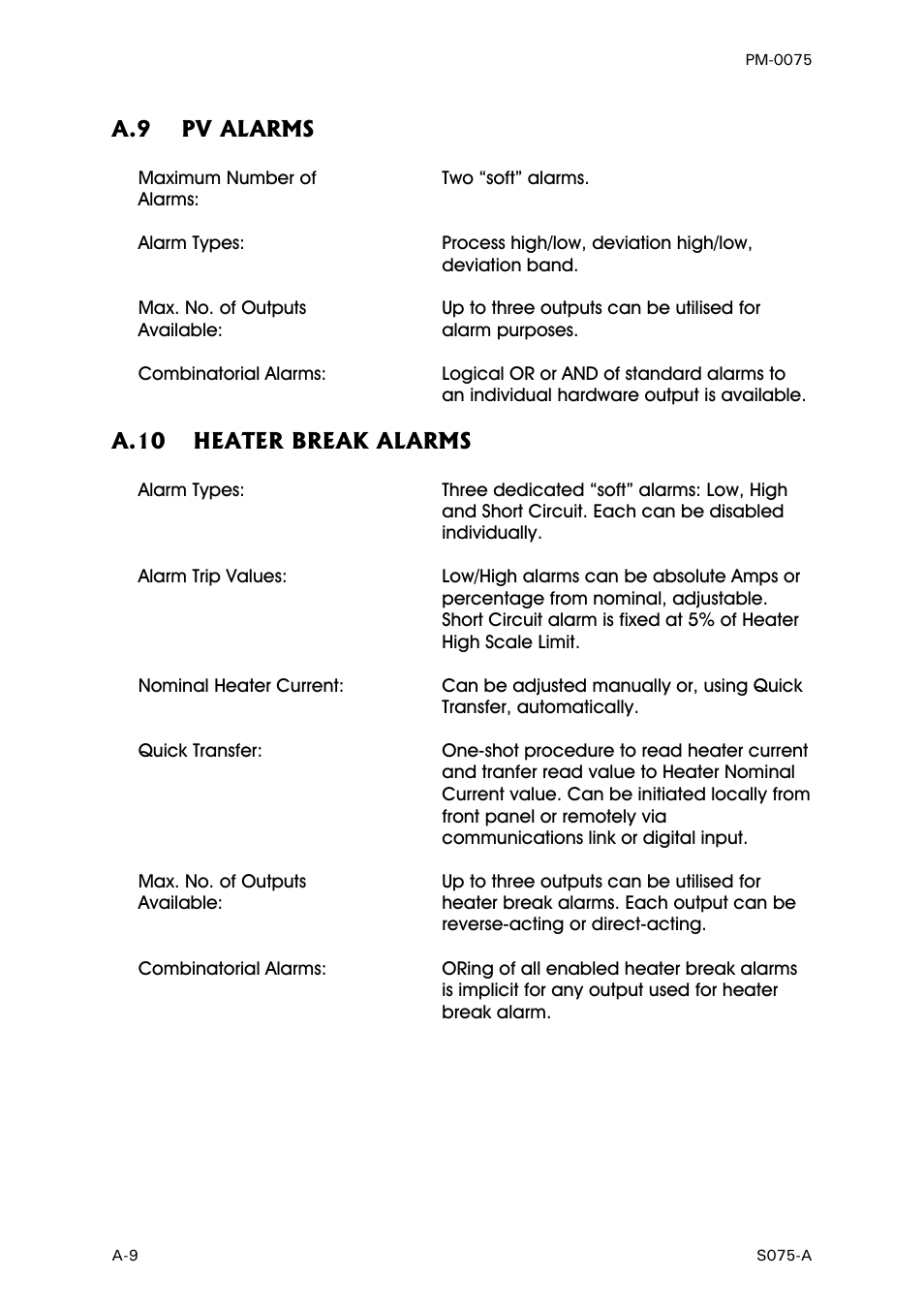Pv alarms, Heater break alarms | West Control Solutions N6600 User Manual | Page 108 / 114