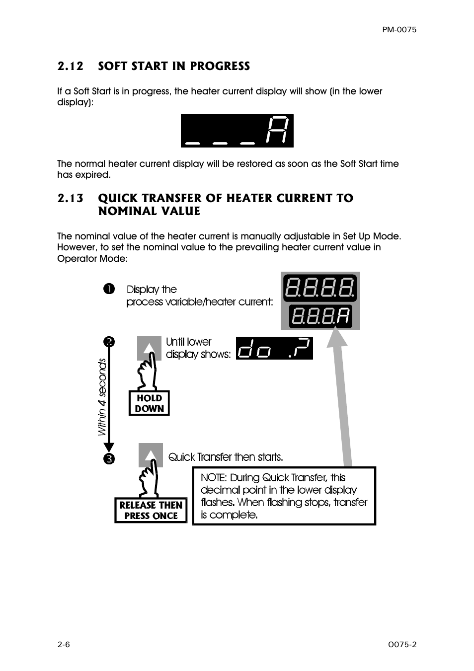 Soft start in progress, Quick transfer of heater current to nominal value | West Control Solutions N6600 User Manual | Page 14 / 114