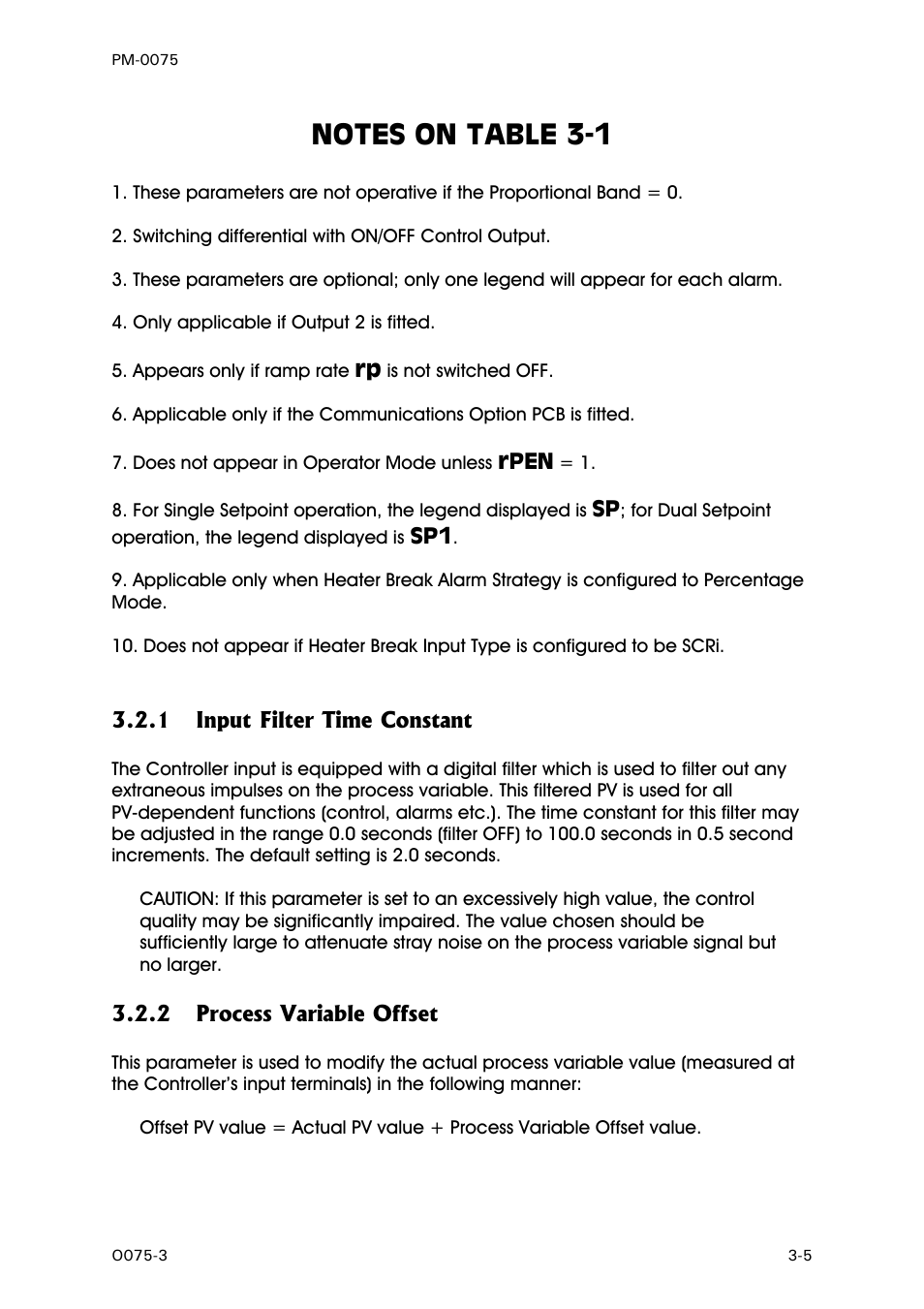 Input filter time constant, Process variable offset | West Control Solutions N6600 User Manual | Page 21 / 114