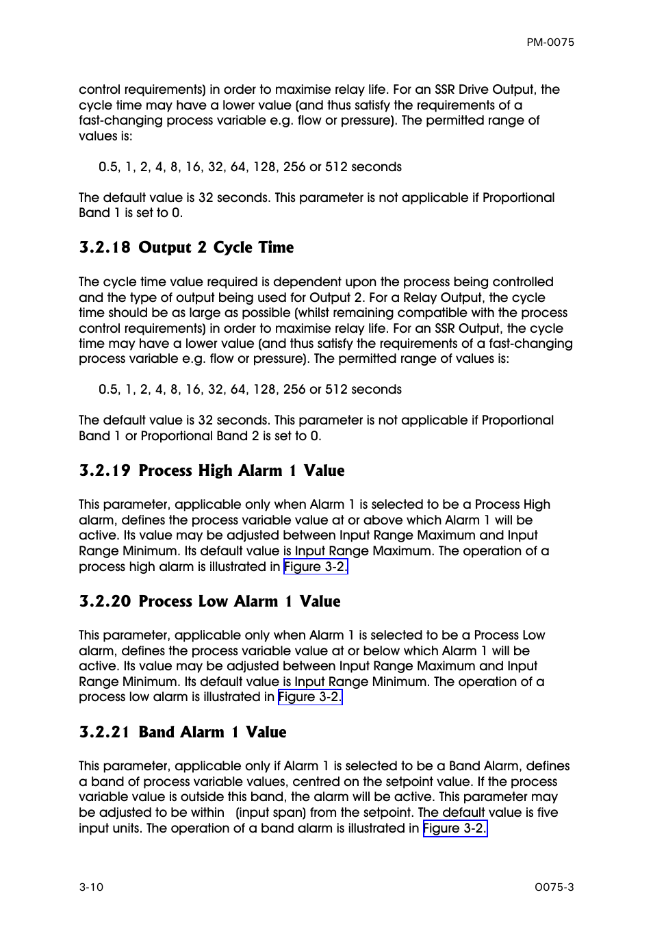 Output 2 cycle time, Process high alarm 1 value, Process low alarm 1 value | Band alarm 1 value | West Control Solutions N6600 User Manual | Page 26 / 114