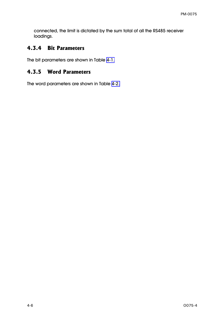 Bit parameters, Word parameters | West Control Solutions N6600 User Manual | Page 42 / 114