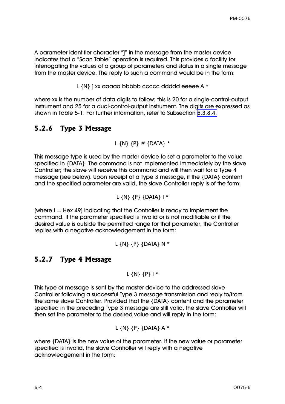 Type 3 message, Type 4 message | West Control Solutions N6600 User Manual | Page 56 / 114