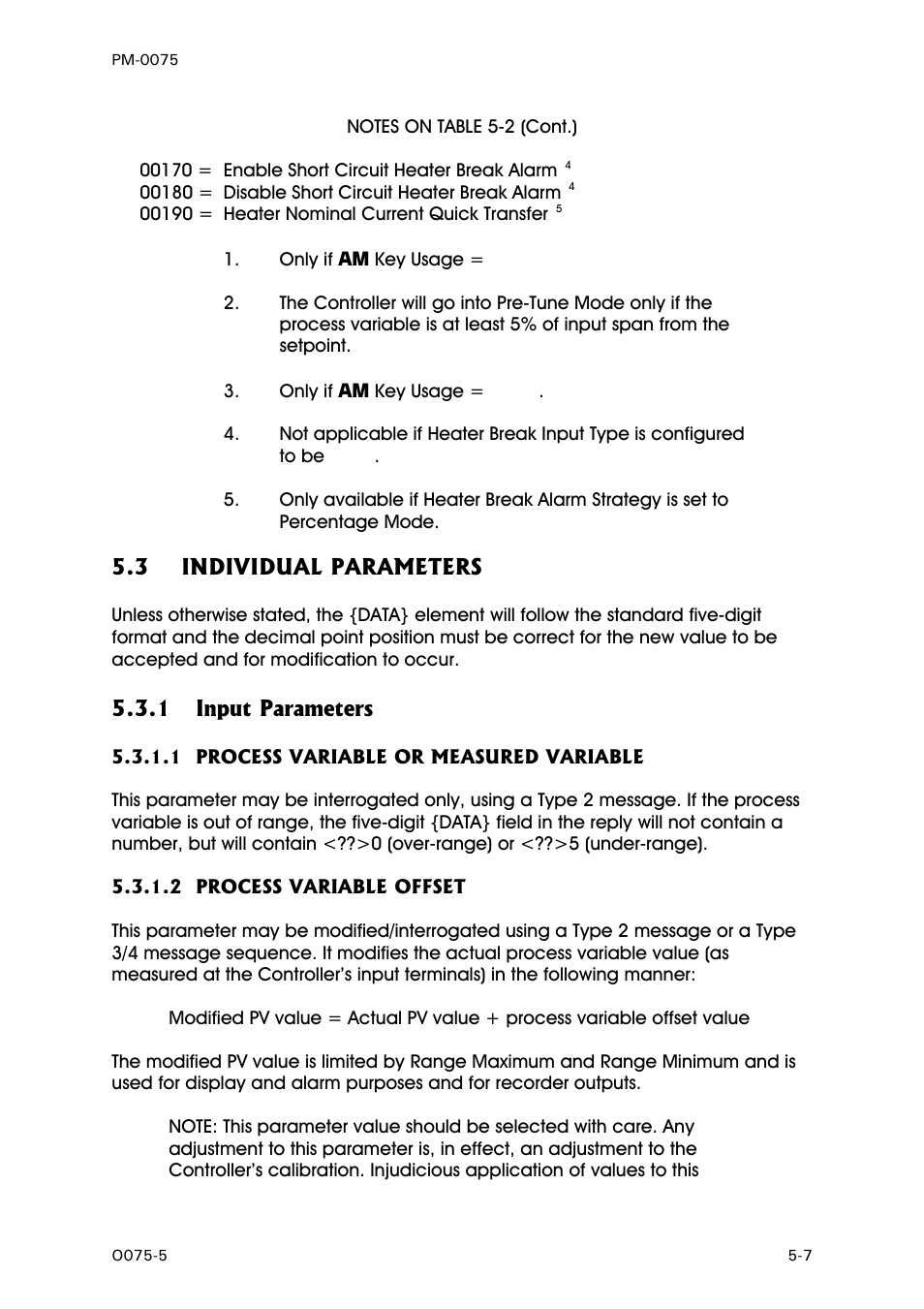 Individual parameters, Input parameters, Process variable or measured variable | Process variable offset, 3 individual parameters, 1 input parameters | West Control Solutions N6600 User Manual | Page 59 / 114