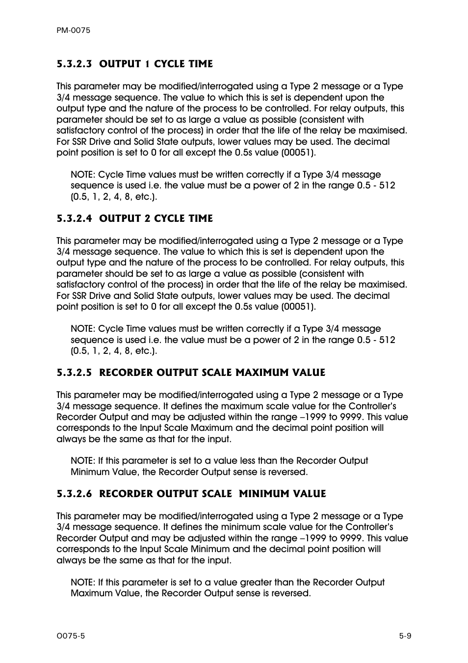 Output 1 cycle time, Output 2 cycle time, Recorder output scale maximum value | Recorder output scale minimum value | West Control Solutions N6600 User Manual | Page 61 / 114