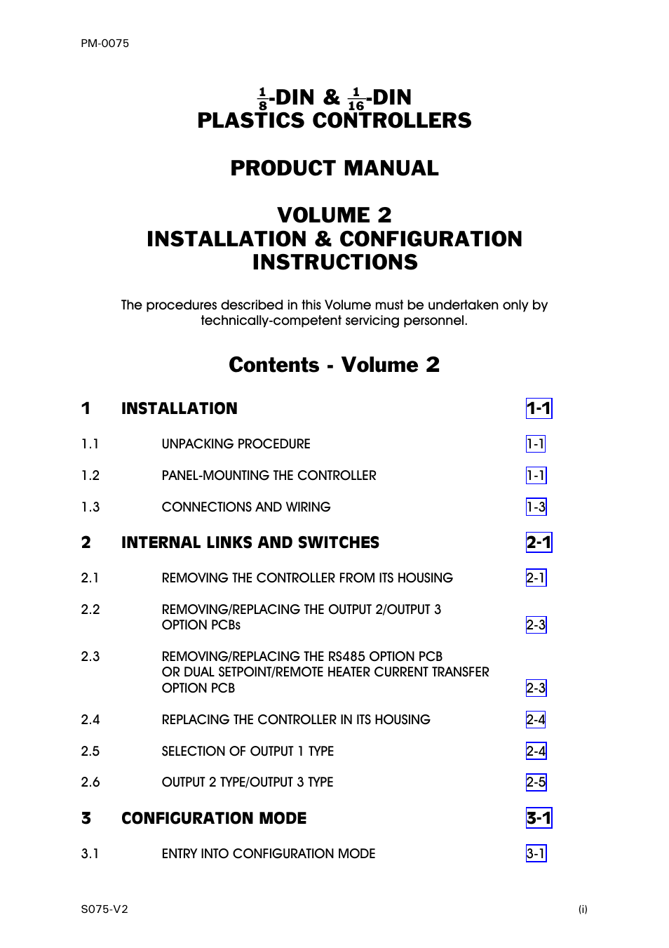 Contents - volume 2 | West Control Solutions N6600 User Manual | Page 73 / 114