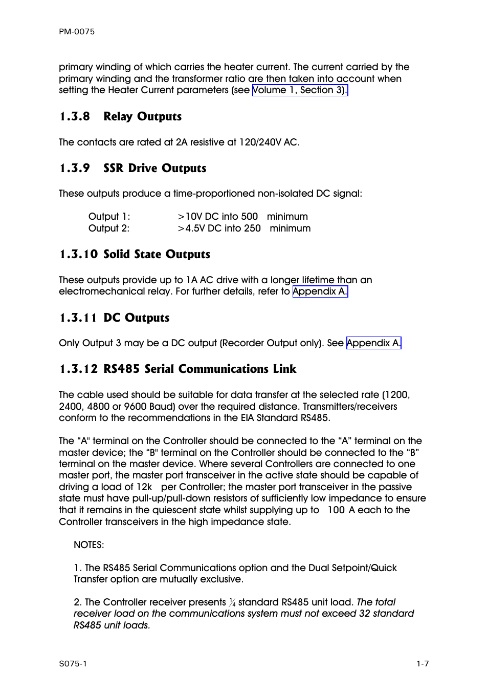 Relay outputs, Ssr drive outputs, Solid state outputs | Dc outputs, Rs485 serial communications link | West Control Solutions N6600 User Manual | Page 81 / 114