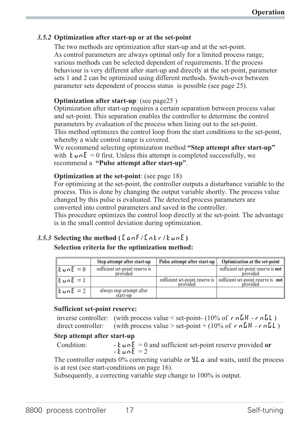 5 self-tuning 17, 1 preparation for self-tuning 17 | West Control Solutions N8800 User Manual | Page 17 / 88