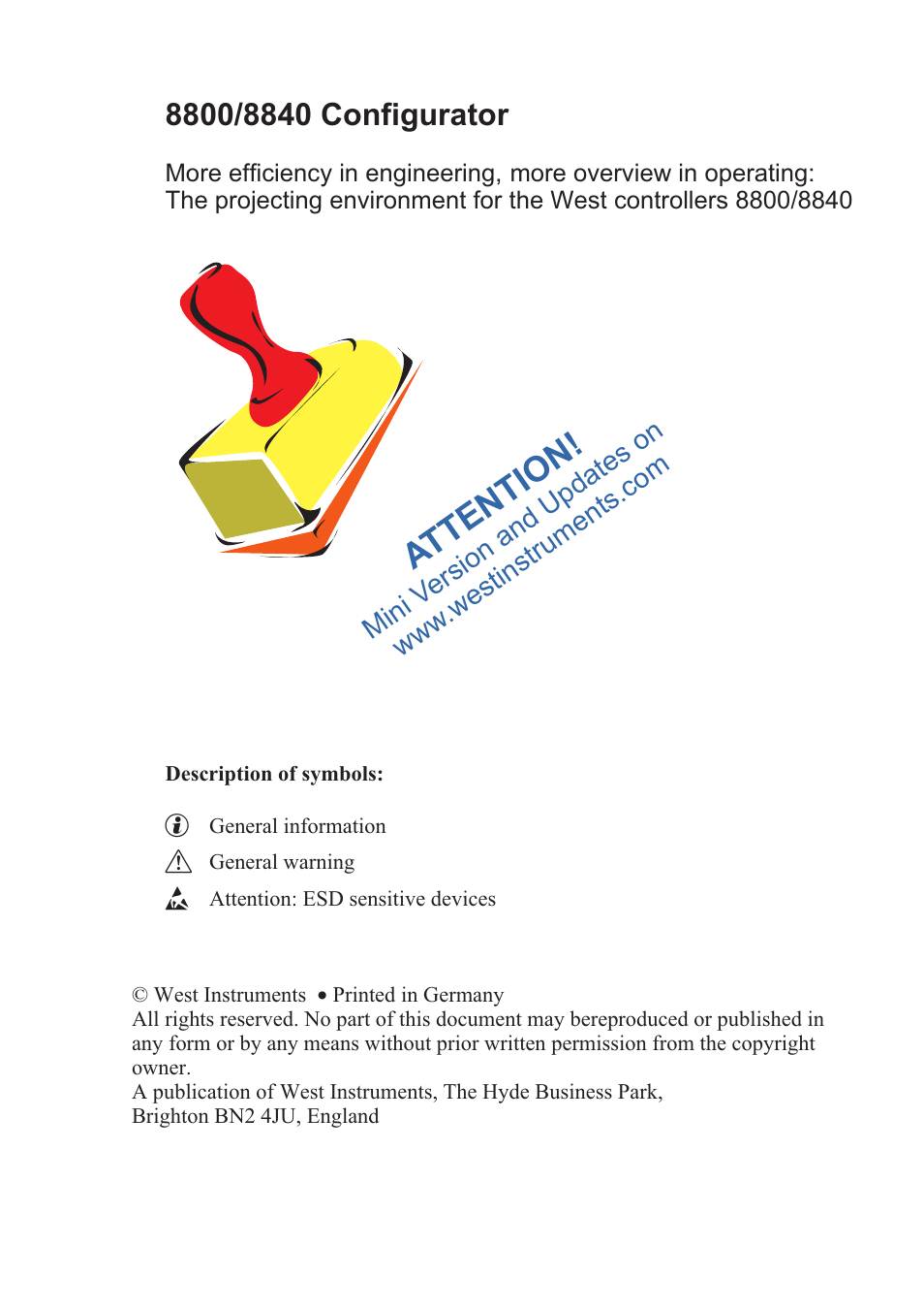 At tention | West Control Solutions N8800 User Manual | Page 2 / 88