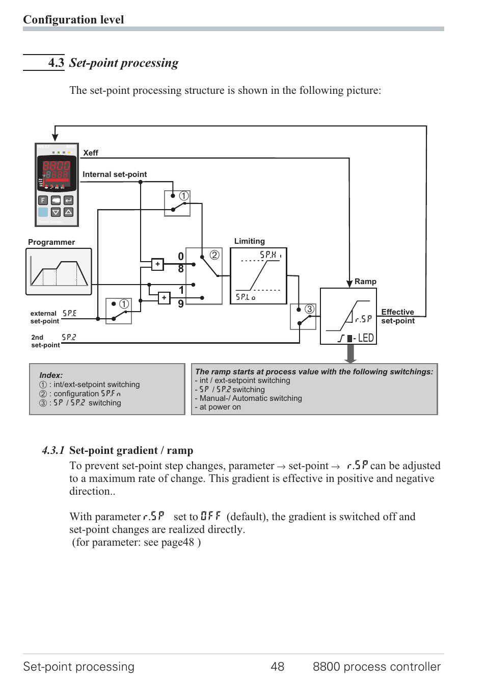 3 set-point processing, Set-point | West Control Solutions N8800 User Manual | Page 48 / 88