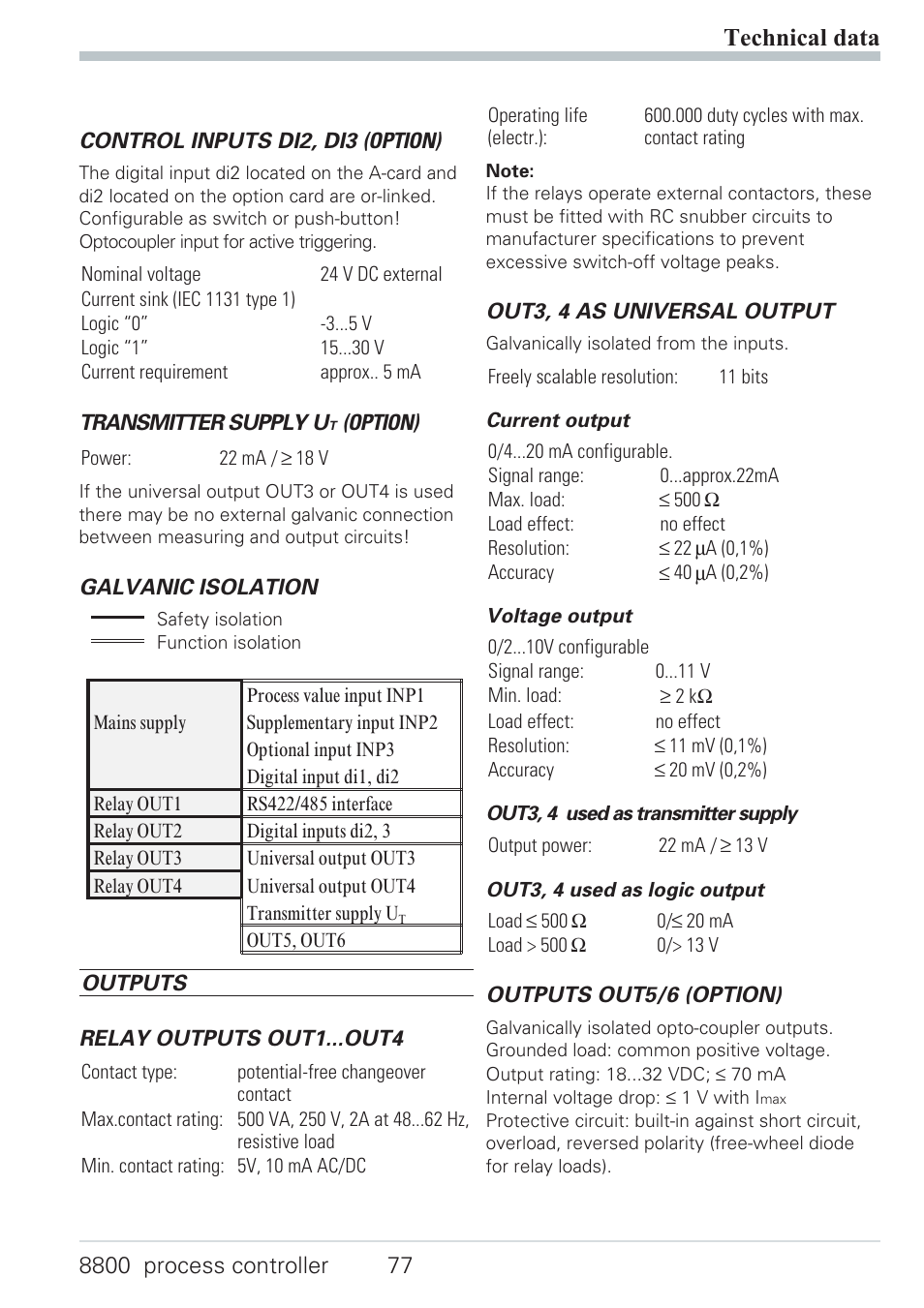 9 versions 77, Equipment 77, Versions 77 | Technical data | West Control Solutions N8800 User Manual | Page 77 / 88