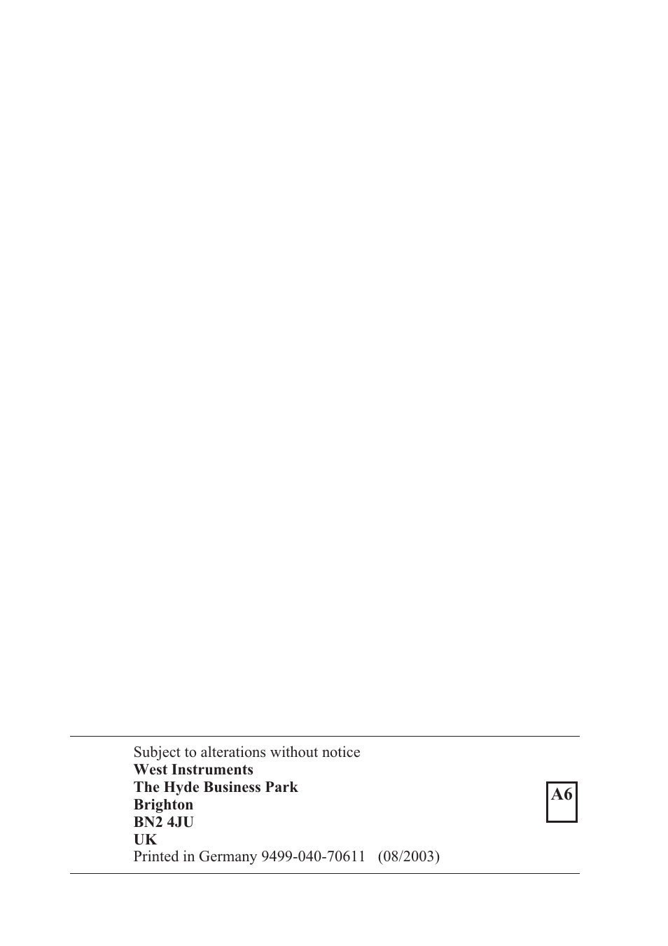 West Control Solutions N8800 User Manual | Page 88 / 88