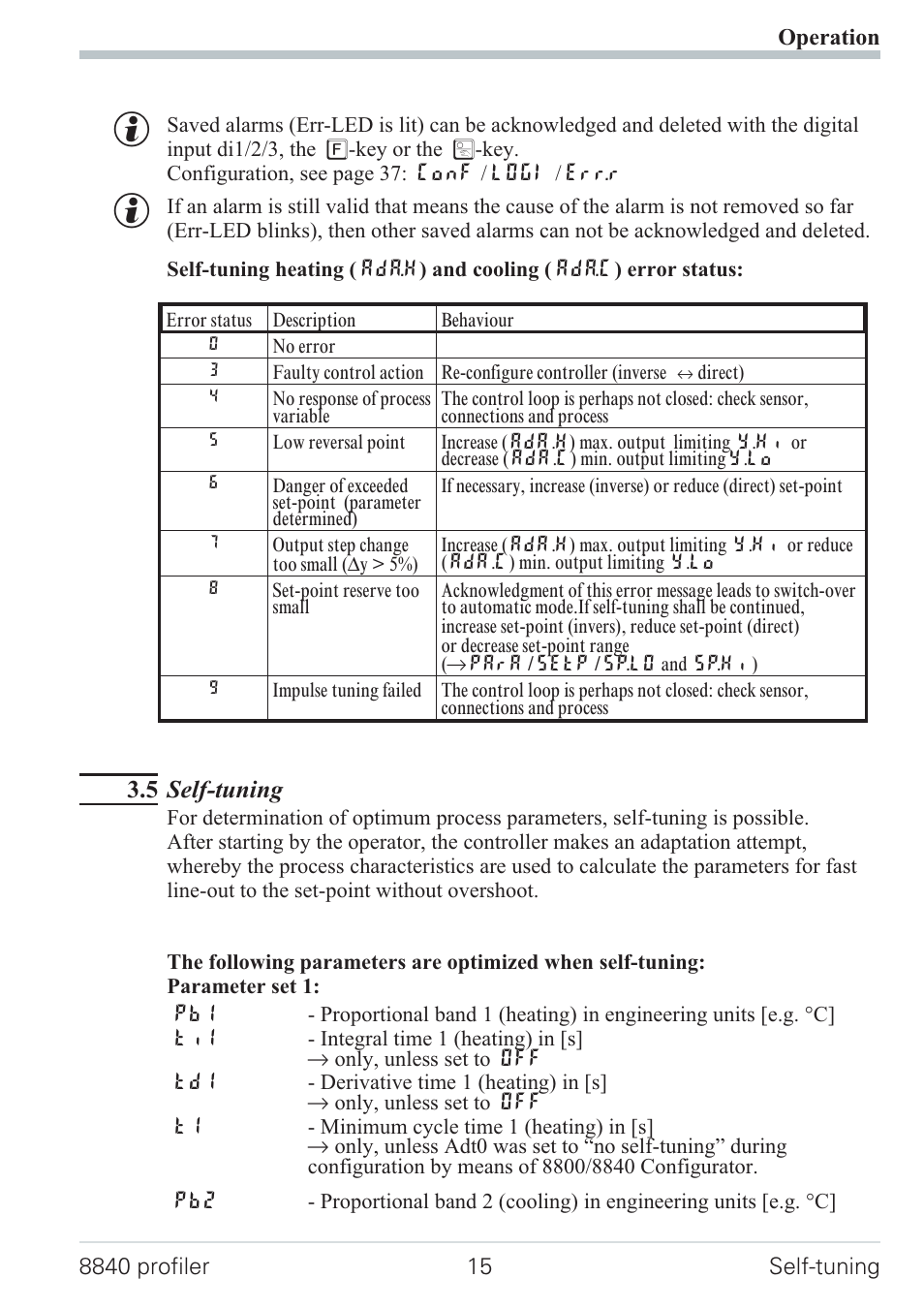 5 self-tuning 15, 5 self-tuning | West Control Solutions N8840 User Manual | Page 15 / 90