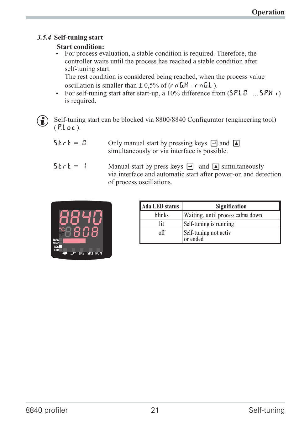 4 self-tuning start 21 | West Control Solutions N8840 User Manual | Page 21 / 90