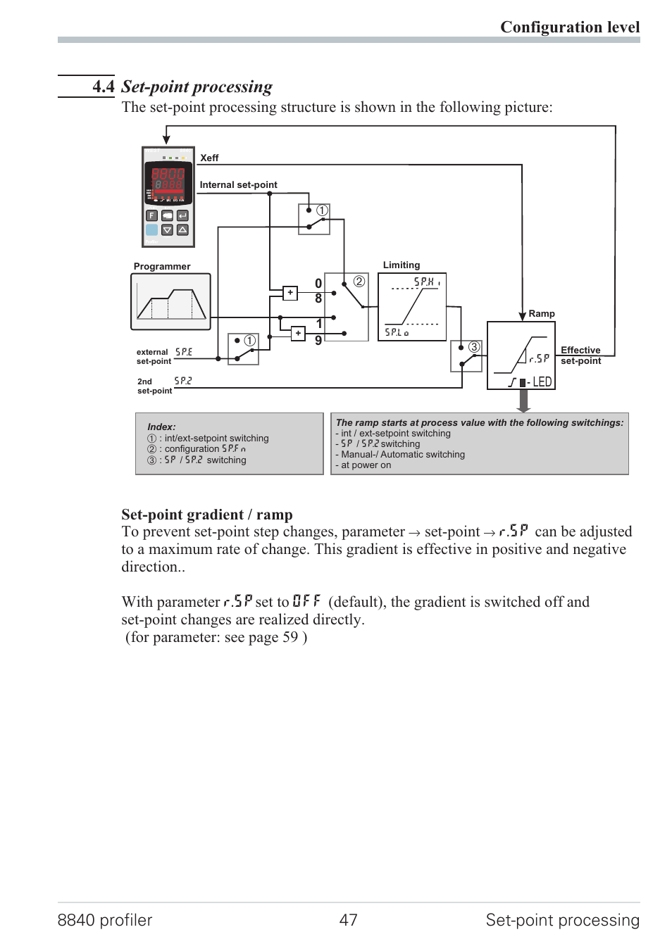 4 set-point processing 47, Set-point processing 47, 4 set-point processing | Set-point | West Control Solutions N8840 User Manual | Page 47 / 90