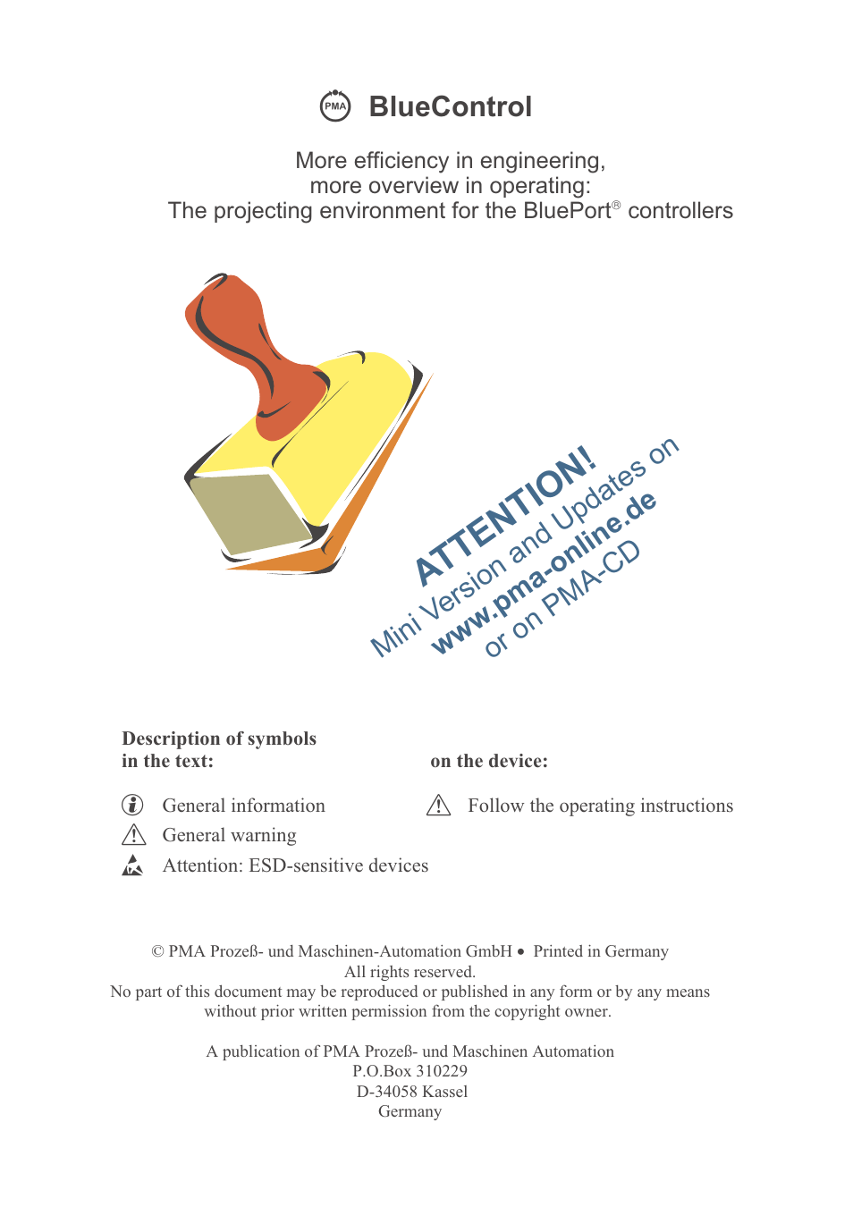 Attention, Bluecontrol | West Control Solutions D280-1 User Manual | Page 2 / 49