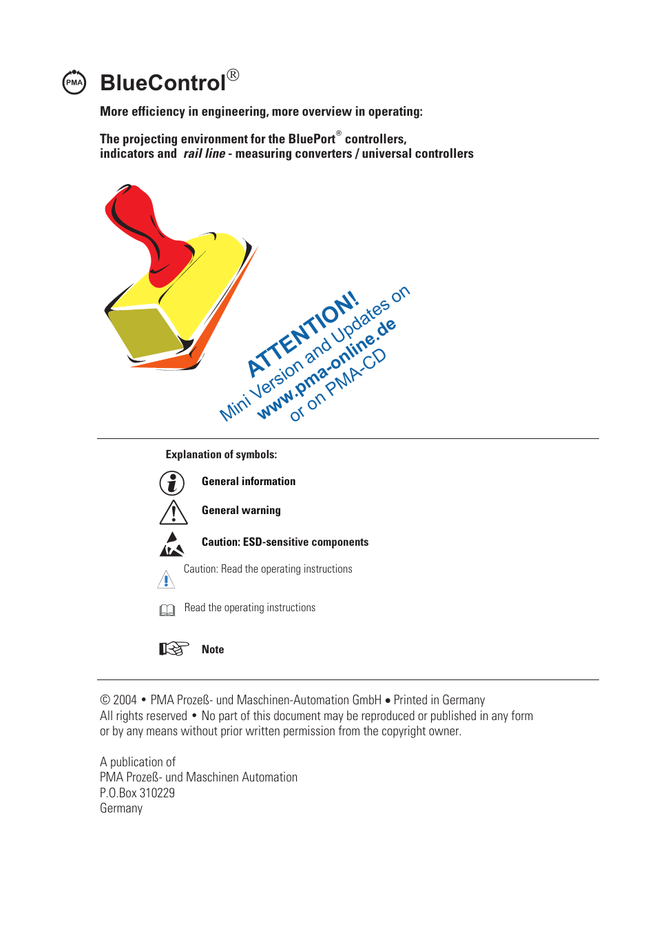 Bluecontrol, Attention | West Control Solutions KS 45 User Manual | Page 2 / 76