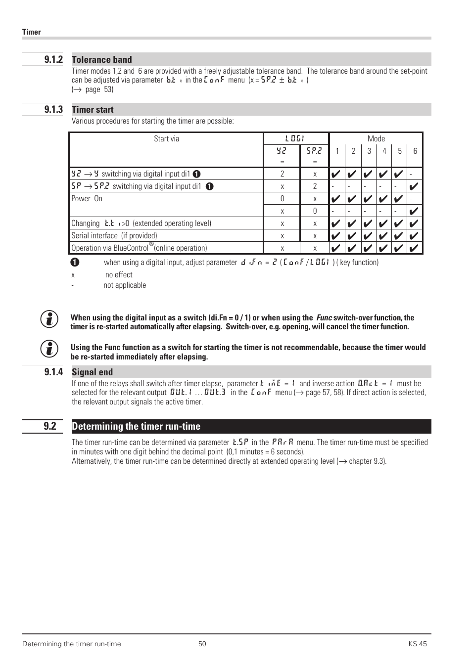 2 tolerance band 50, 3 timer start 50, 4 signal end 50 | 2 determining the timer run-time 50, Signal end 50, Timer start 50, Timer-run-time 50, Timerstart 50, Tolerance band 50 | West Control Solutions KS 45 User Manual | Page 50 / 76