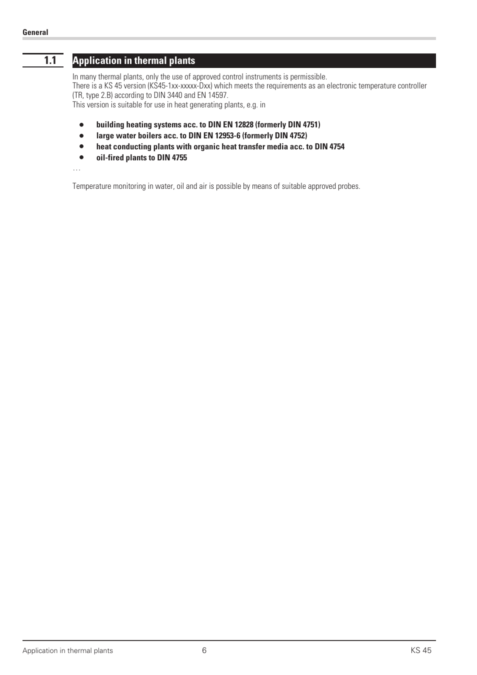 1 application in thermal plants 6 | West Control Solutions KS 45 User Manual | Page 6 / 76