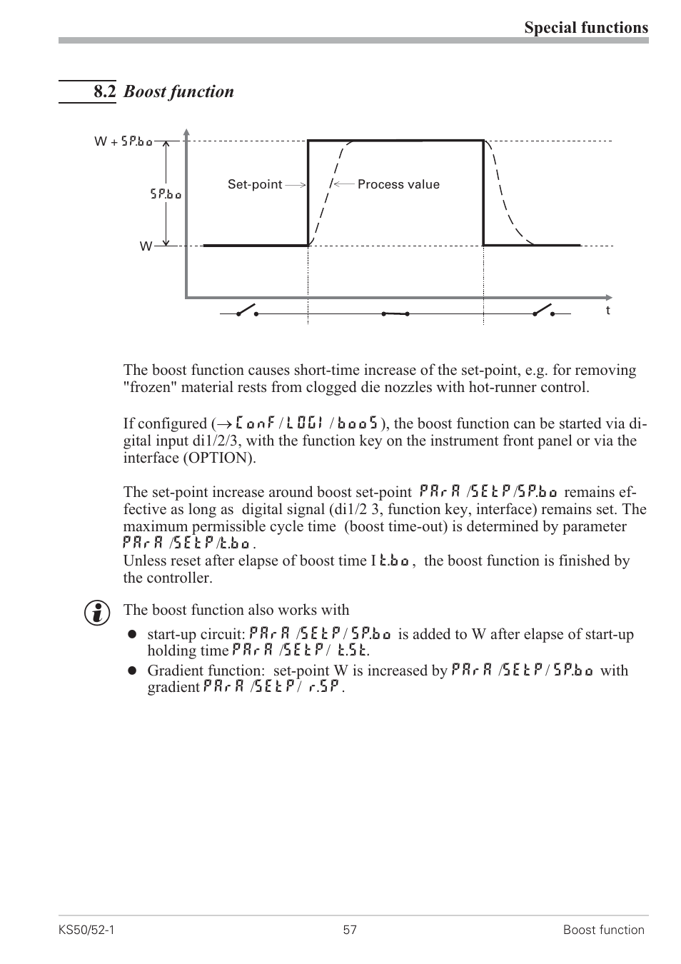 8 special functions 57, 1 start-up circuit 57, Start-up circuit 57 | West Control Solutions KS 50-1 User Manual | Page 57 / 72