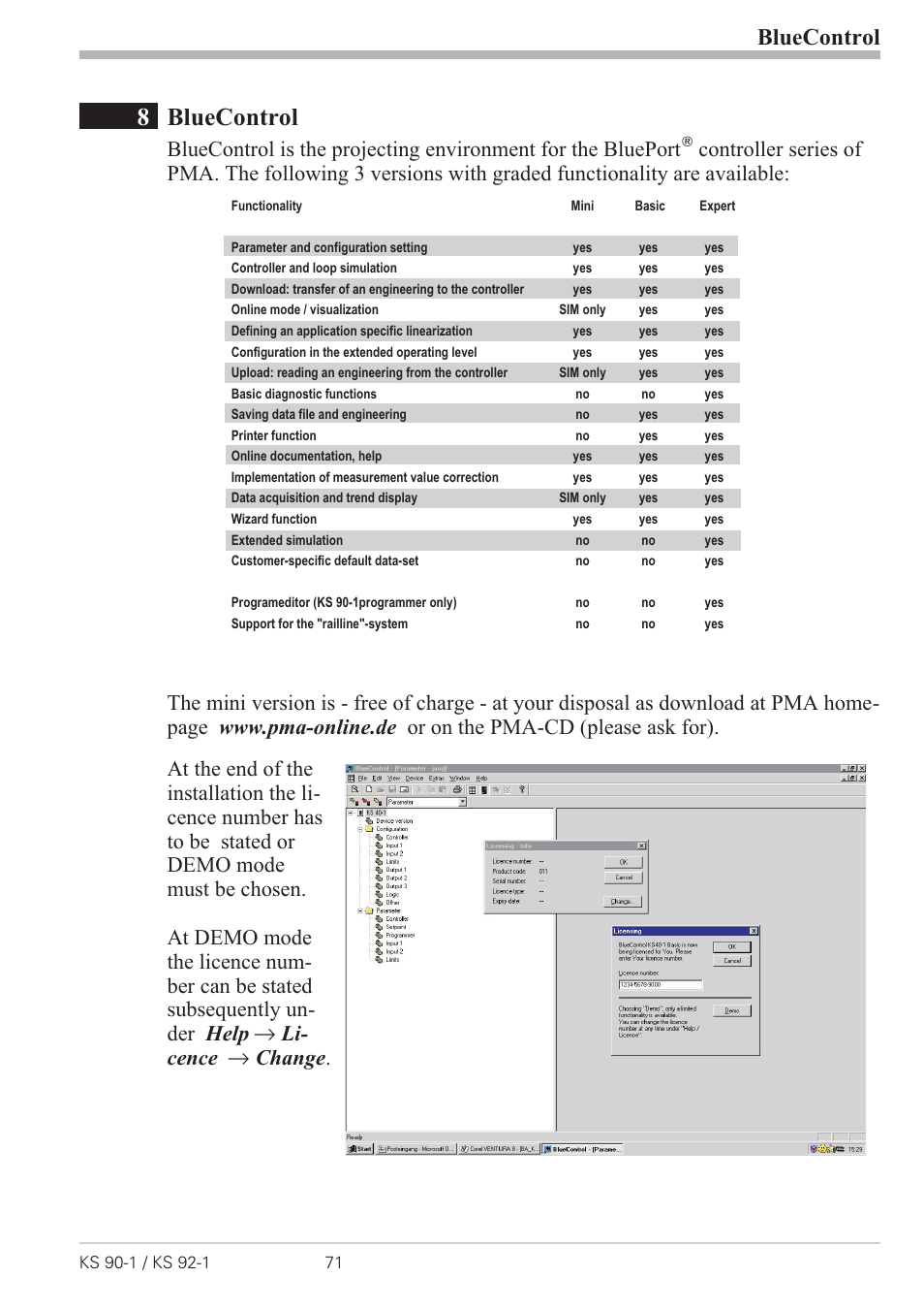 8 bluecontrol 71, Bluecontrol 71, 8bluecontrol | Bluecontrol | West Control Solutions KS 92-1 User Manual | Page 71 / 84