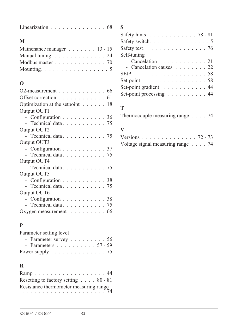 West Control Solutions KS 92-1 User Manual | Page 83 / 84