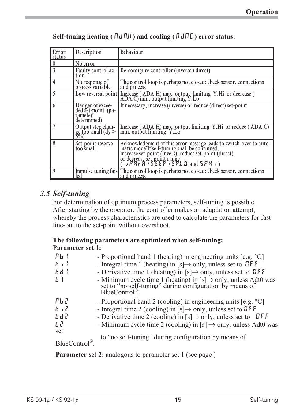 5 self-tuning 15, 5 self-tuning | West Control Solutions KS 92-1 Programmer manual User Manual | Page 15 / 84