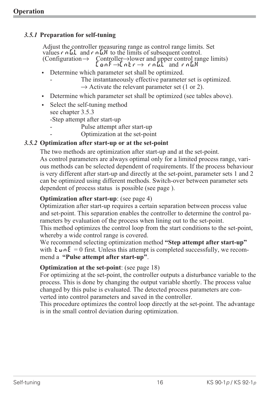 1 preparation for self-tuning 16 | West Control Solutions KS 92-1 Programmer manual User Manual | Page 16 / 84