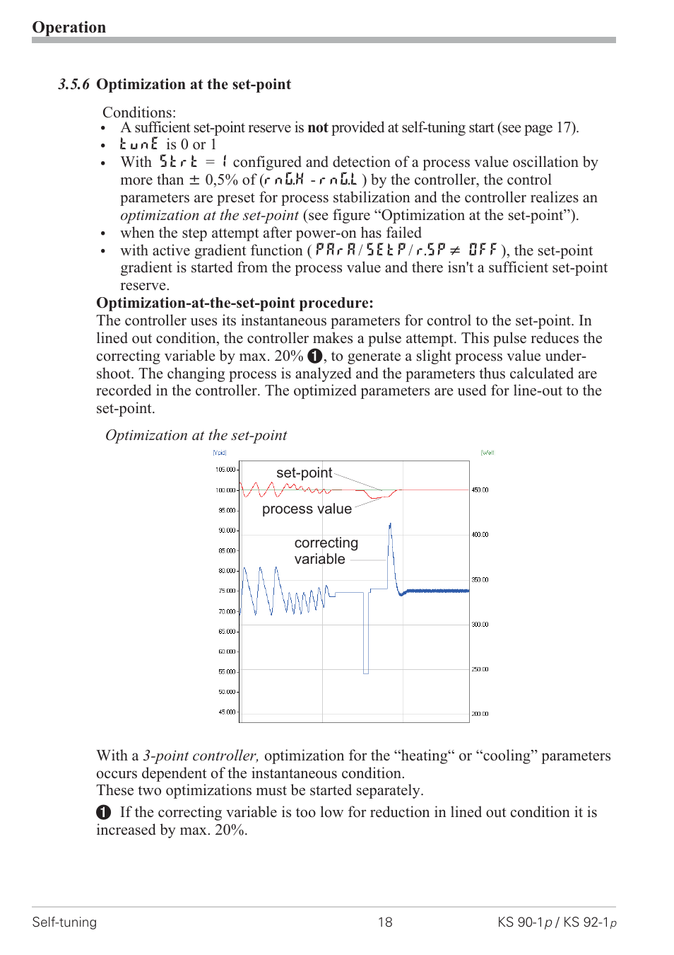 6 optimization at the set-point 18, Optimization at setpoint 18 | West Control Solutions KS 92-1 Programmer manual User Manual | Page 18 / 84