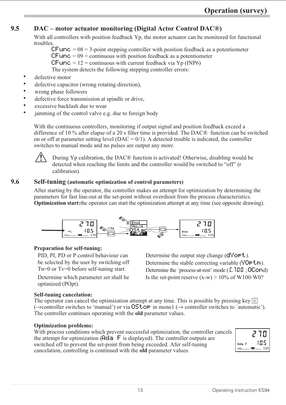 Operation (survey) | West Control Solutions KS 94 User Manual | Page 11 / 44