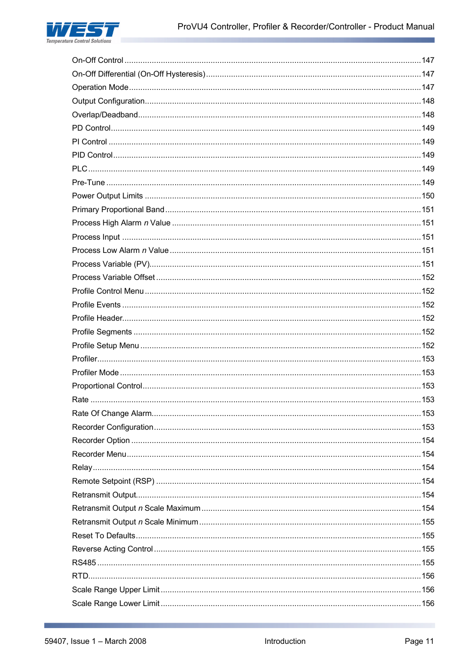 West Control Solutions ProVU 4 User Manual | Page 12 / 184