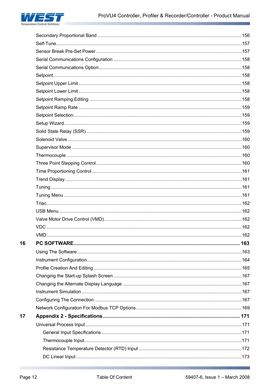 West Control Solutions ProVU 4 User Manual | Page 13 / 184