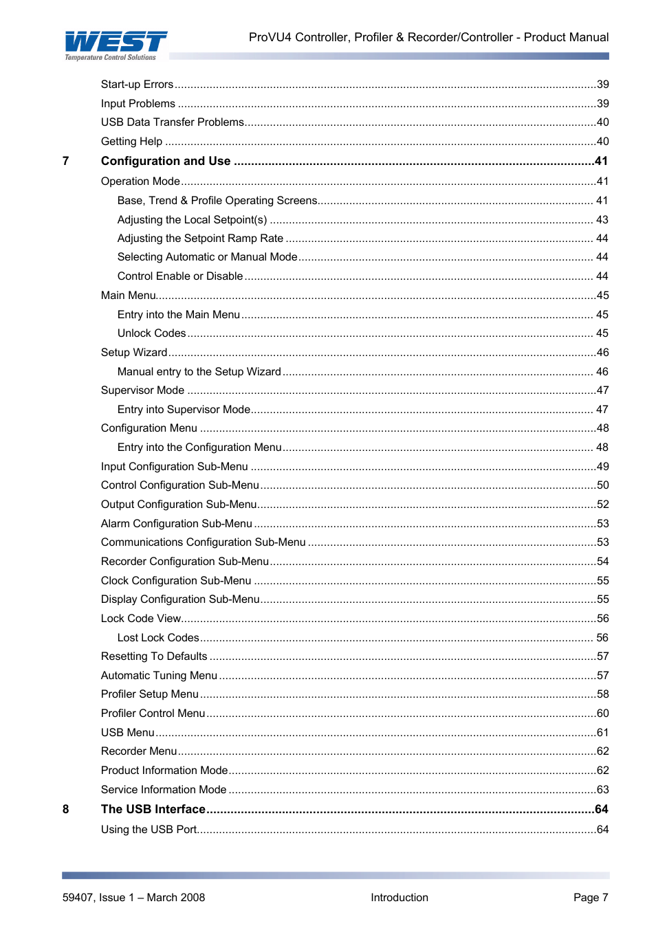 West Control Solutions ProVU 4 User Manual | Page 8 / 184