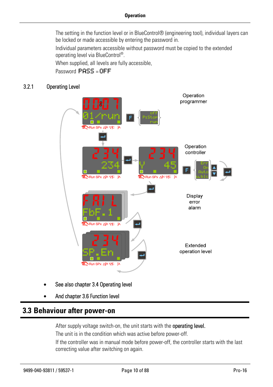 3 behaviour after power-on | West Control Solutions Pro-16 User Manual | Page 10 / 88