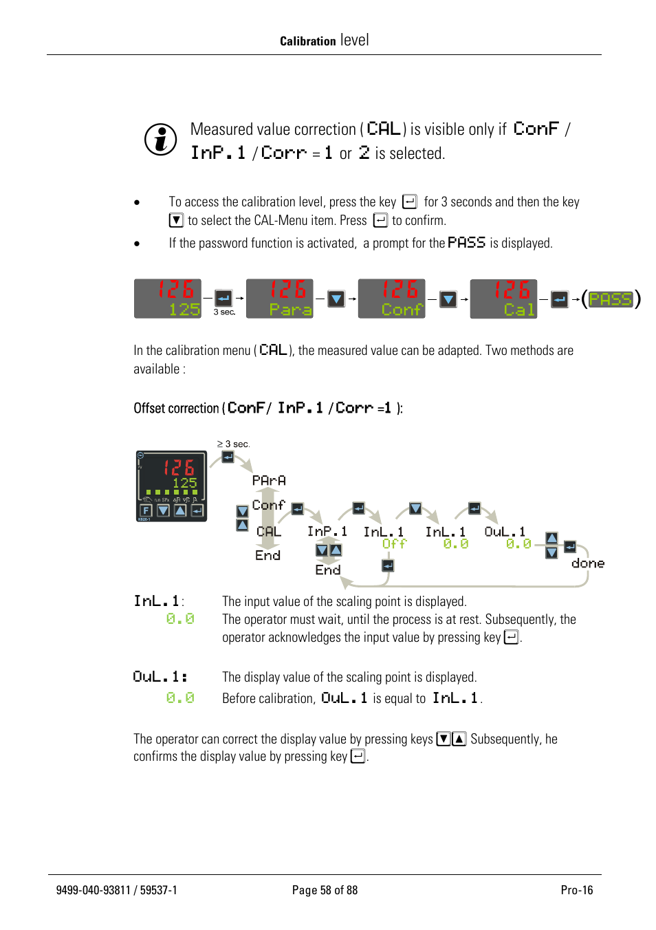 Calibration level | West Control Solutions Pro-16 User Manual | Page 58 / 88