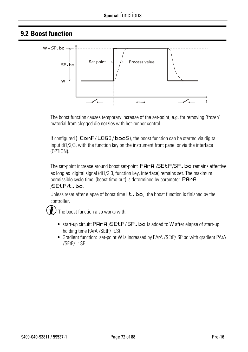 2 boost function, Functions | West Control Solutions Pro-16 User Manual | Page 72 / 88