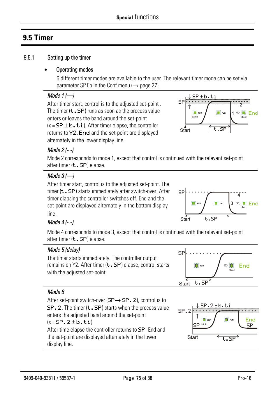 5 timer, Functions | West Control Solutions Pro-16 User Manual | Page 75 / 88