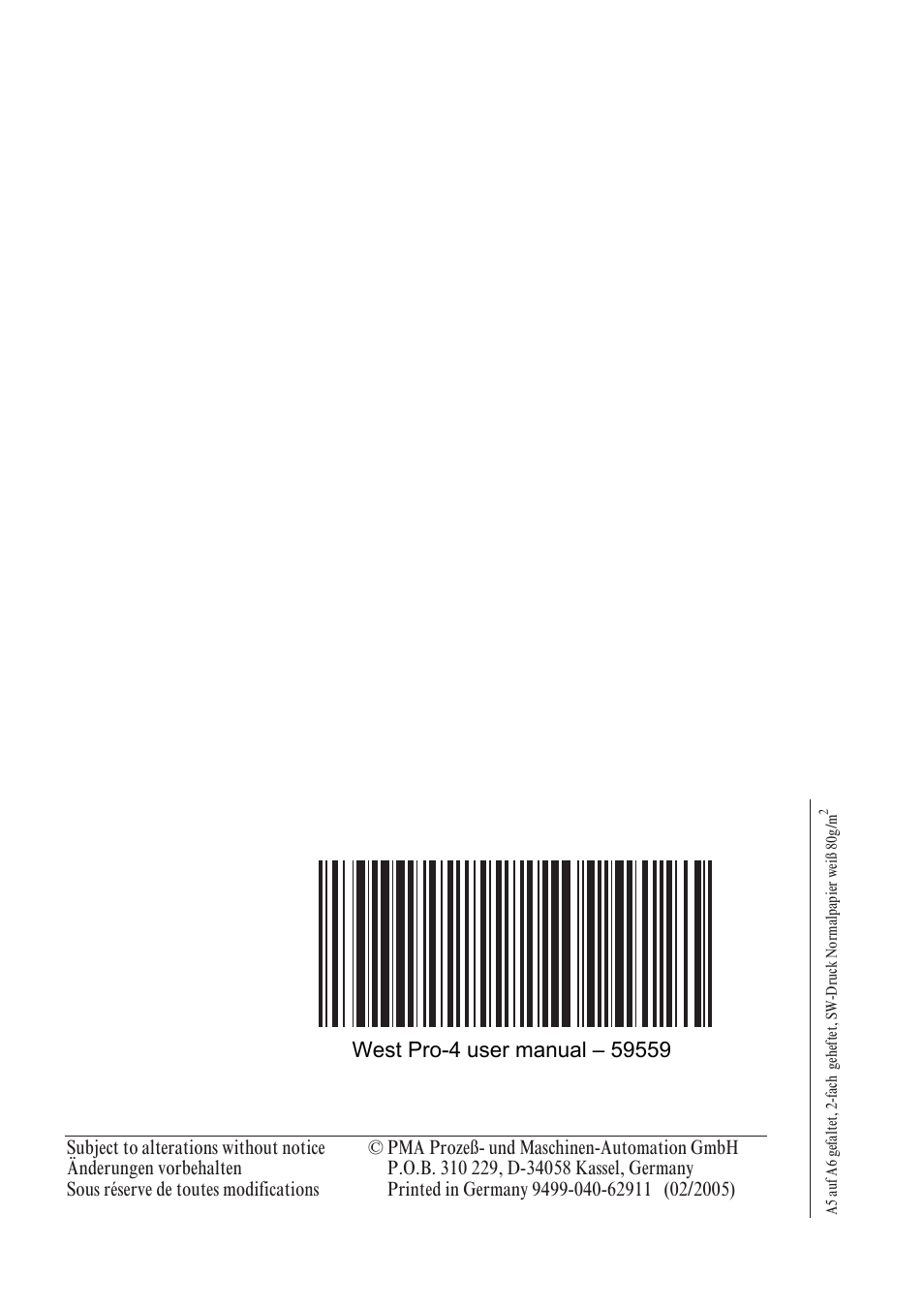 West Control Solutions Pro-4 User Manual | Page 84 / 84