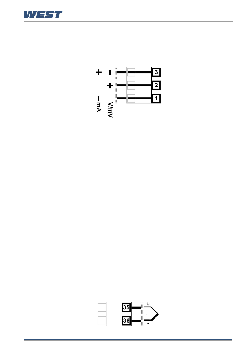 Universal / auxiliary input 2 connections, Universal input 2 connections - thermocouple (t/c) | West Control Solutions Pro-EC44 User Manual | Page 24 / 274