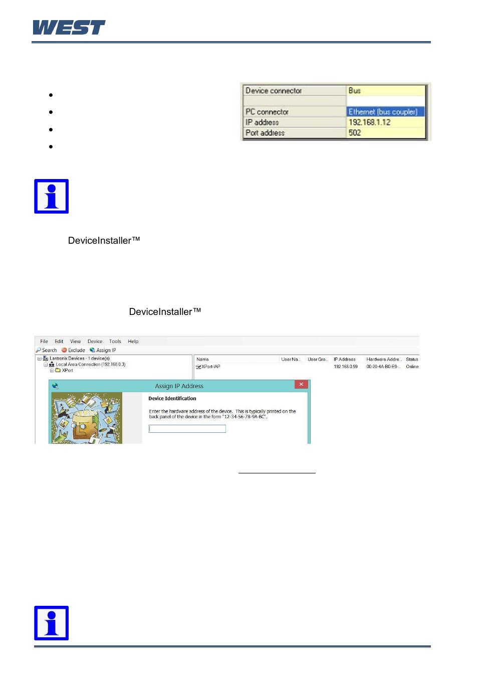 Connection from pc/network to ethernet port, Changing the ip address | West Control Solutions Pro-EC44 User Manual | Page 245 / 274