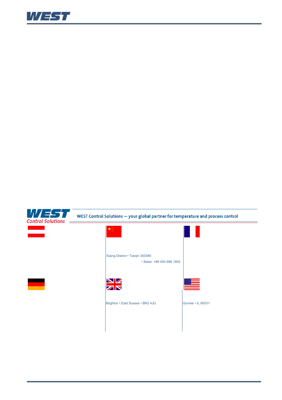 Austria china france, Germany united kingdom united states | West Control Solutions Pro-EC44 User Manual | Page 274 / 274