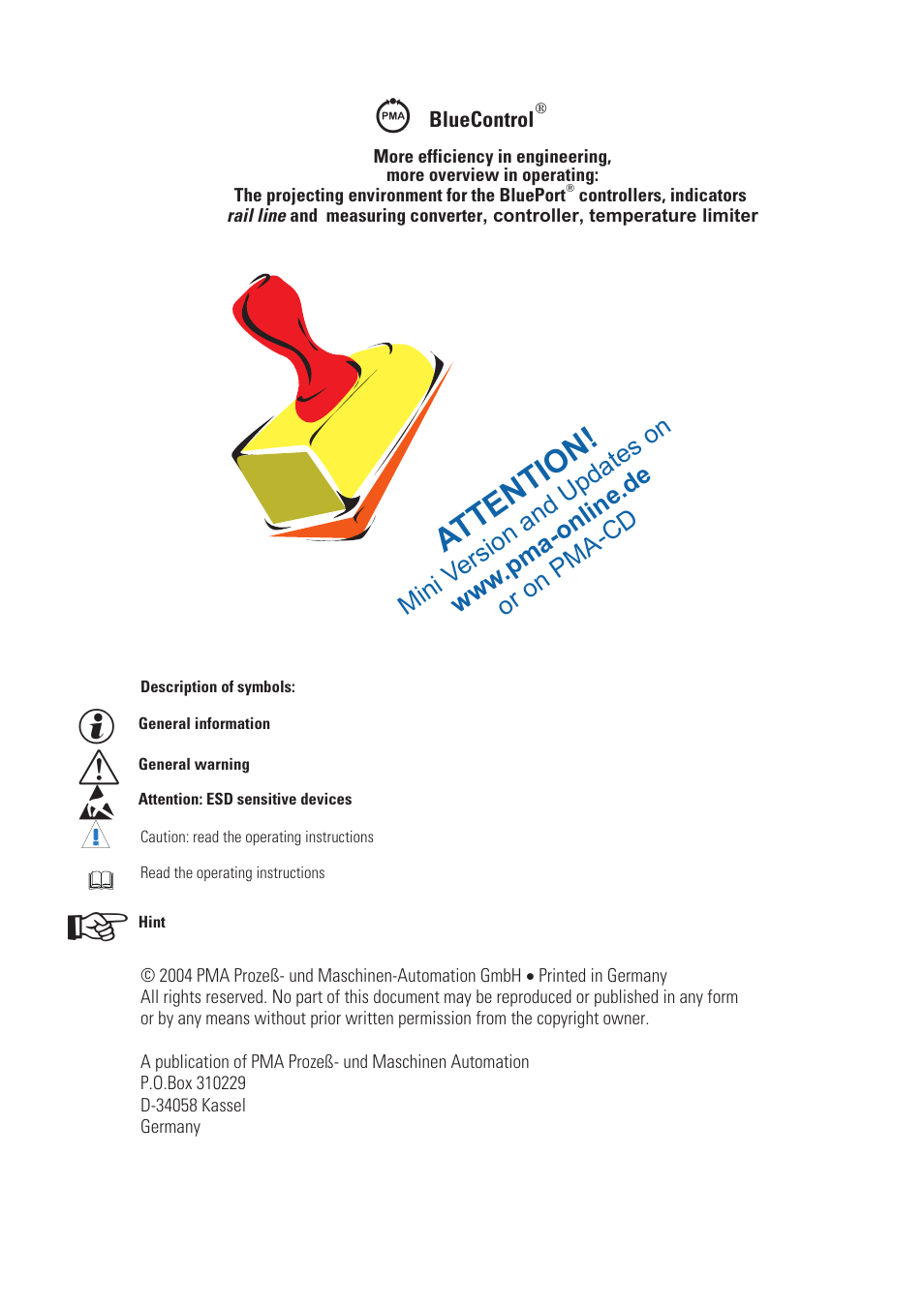Attention | West Control Solutions CI 45 User Manual | Page 2 / 60