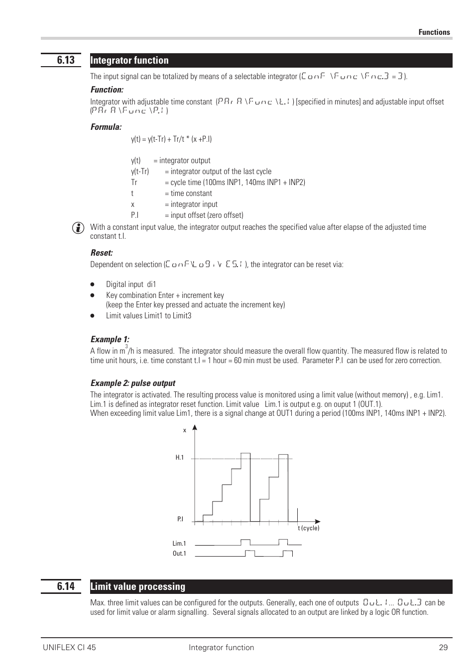 13 integrator function 29, 14 limit value processing 29, Limit 29 - 32 | West Control Solutions CI 45 User Manual | Page 29 / 60
