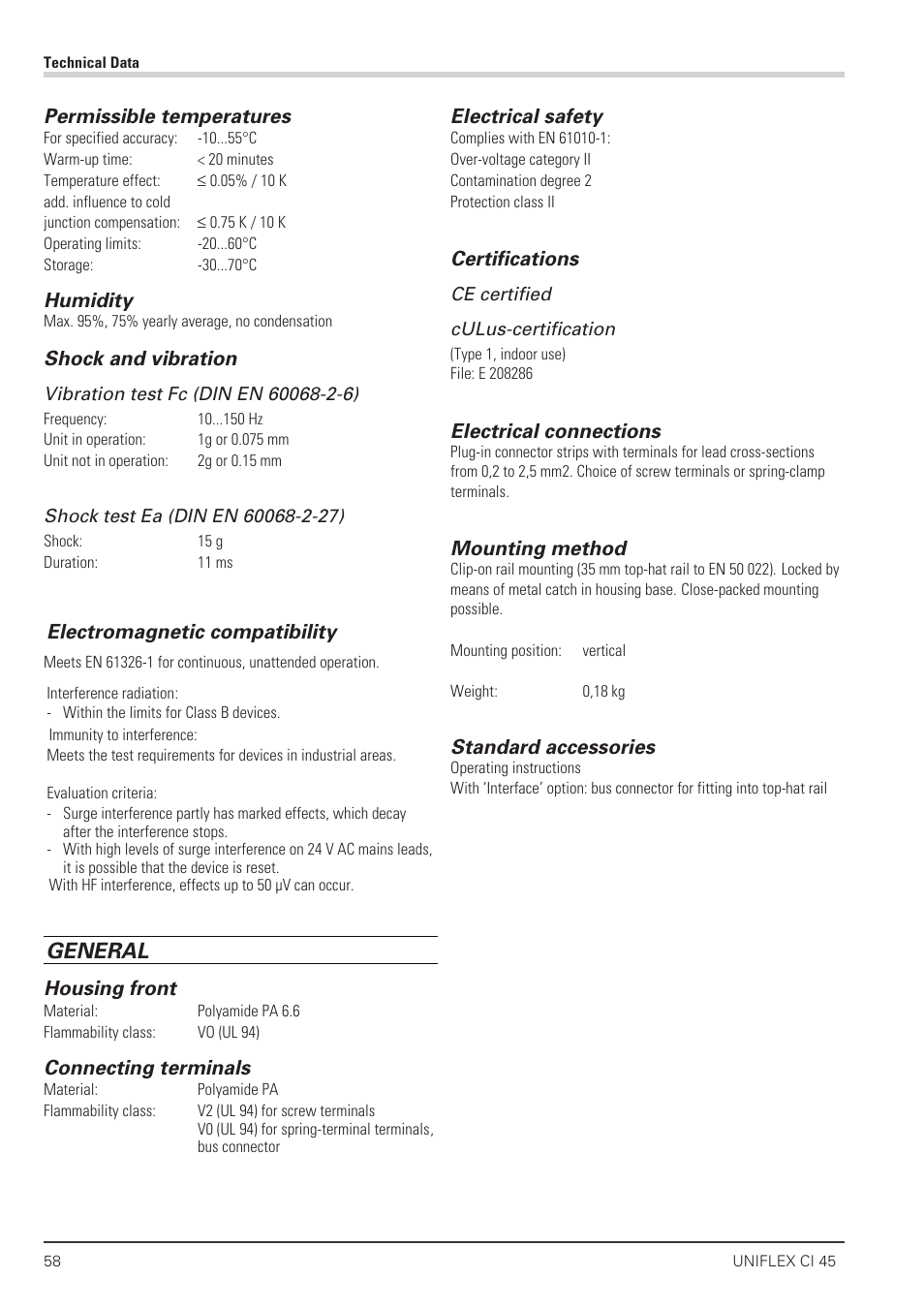 General | West Control Solutions CI 45 User Manual | Page 58 / 60