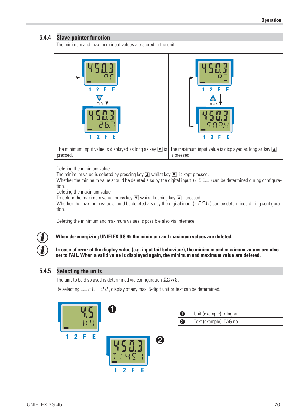 6 extended operating level 20, Kg дььь | West Control Solutions SG 45 User Manual | Page 20 / 56