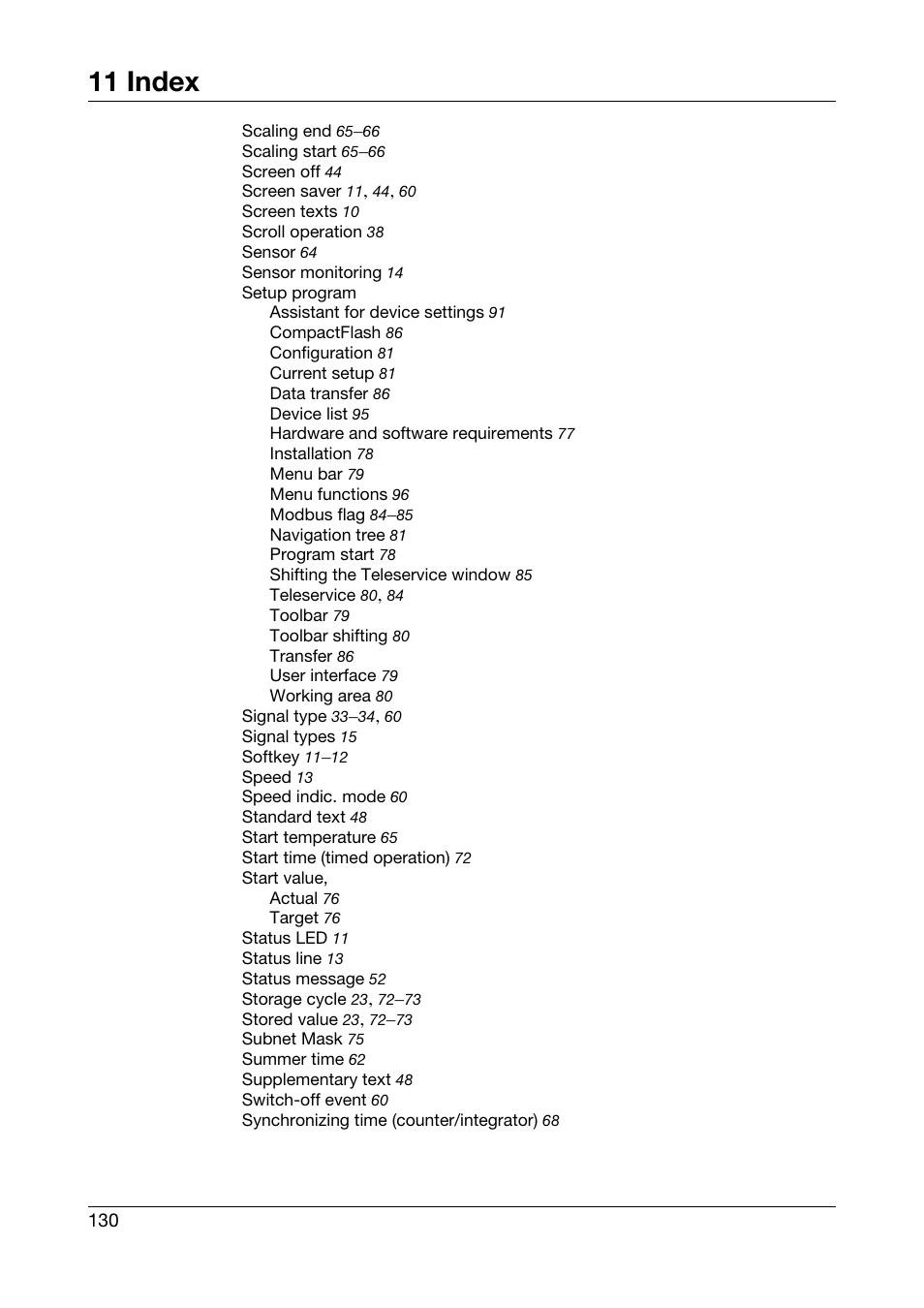 11 index | West Control Solutions DataVU 5 User Manual | Page 130 / 136