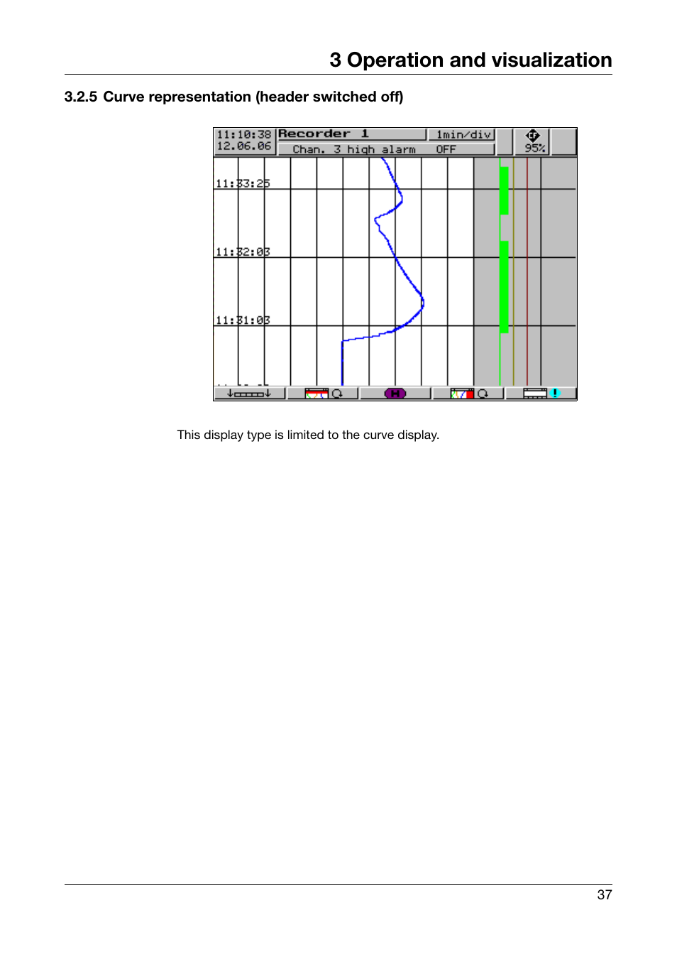 5 curve representation (header switched off), 3 operation and visualization | West Control Solutions DataVU 5 User Manual | Page 37 / 136